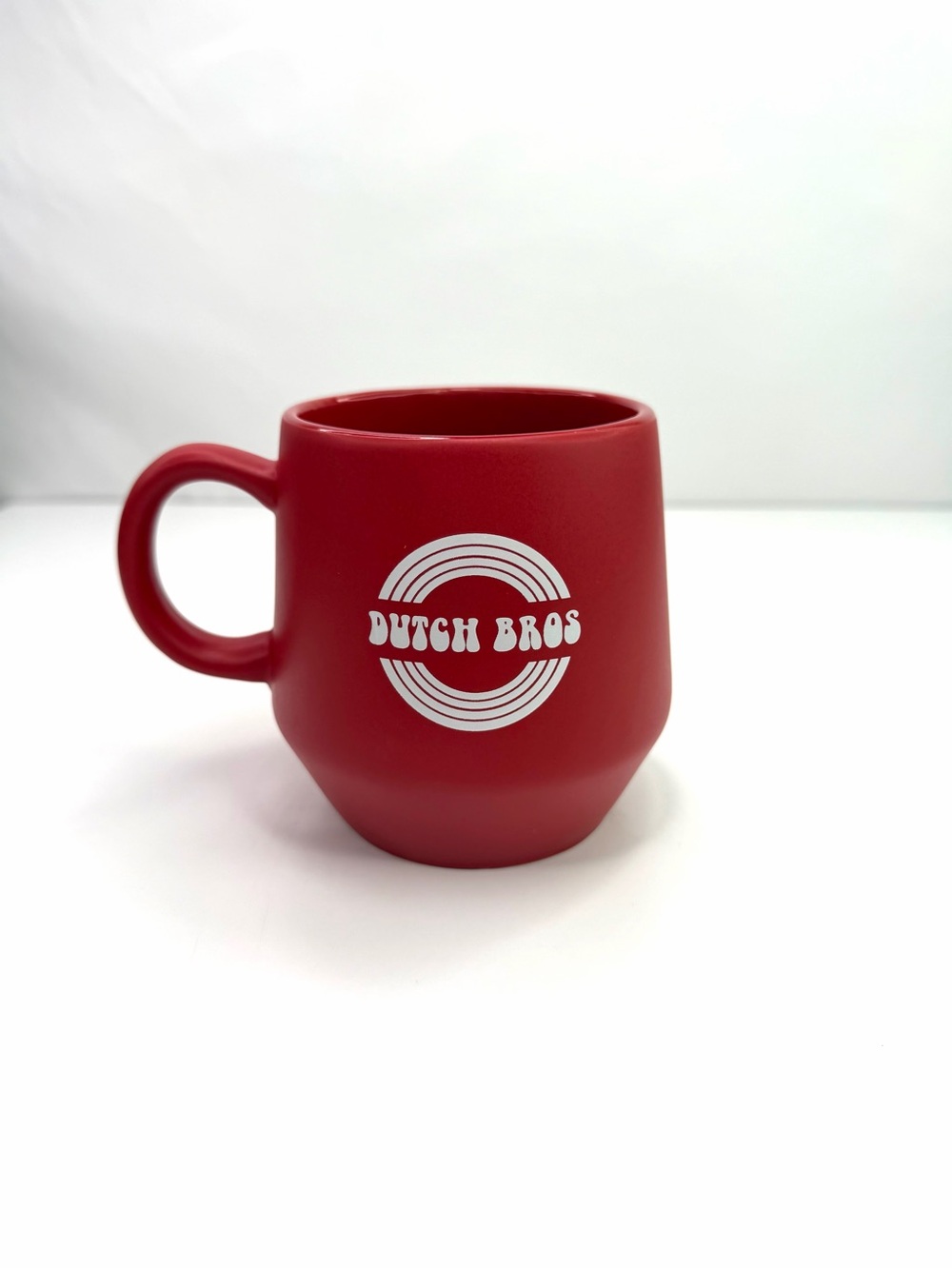 Dutch Bros Matte Red Retro White Logo Coffee Mug